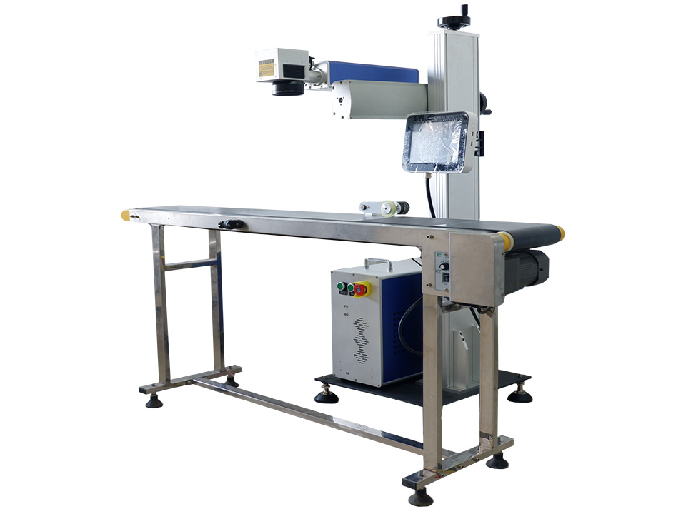 用于金屬首飾的在線飛行工業(yè)光纖激光打標(biāo)機(jī)