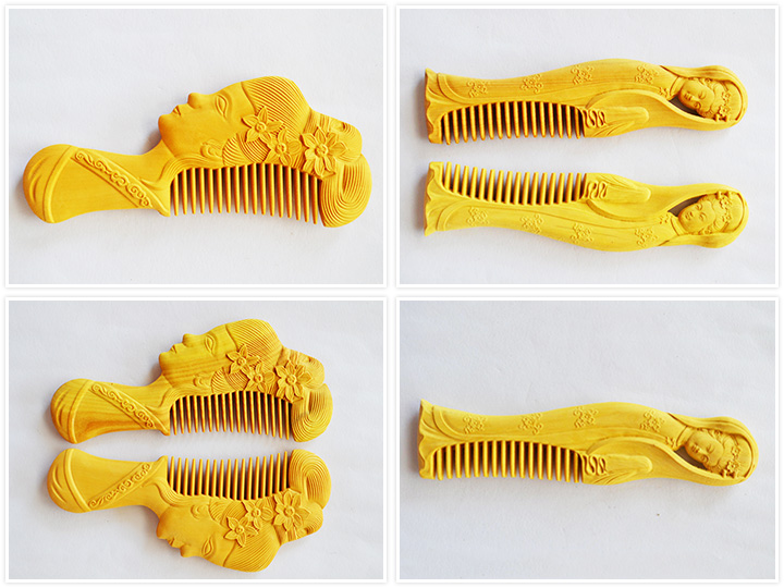 中國黃楊木工藝品數控木梳雕刻機