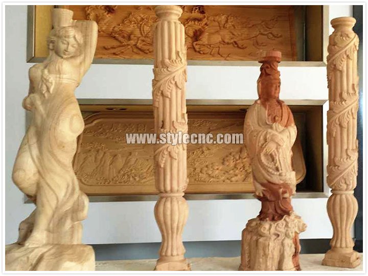 4x8數(shù)控雕刻機3D圓柱木雕項目 4x8數(shù)控雕刻機3D圓柱木雕項目