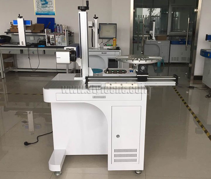 桌面 STJ-20FM 帶旋轉(zhuǎn)工作臺(tái)的光纖激光打標(biāo)機(jī)