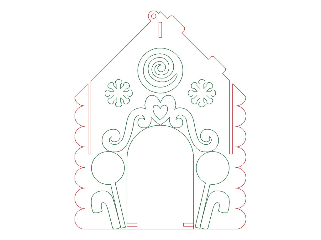 激光切割3D姜餅屋模板