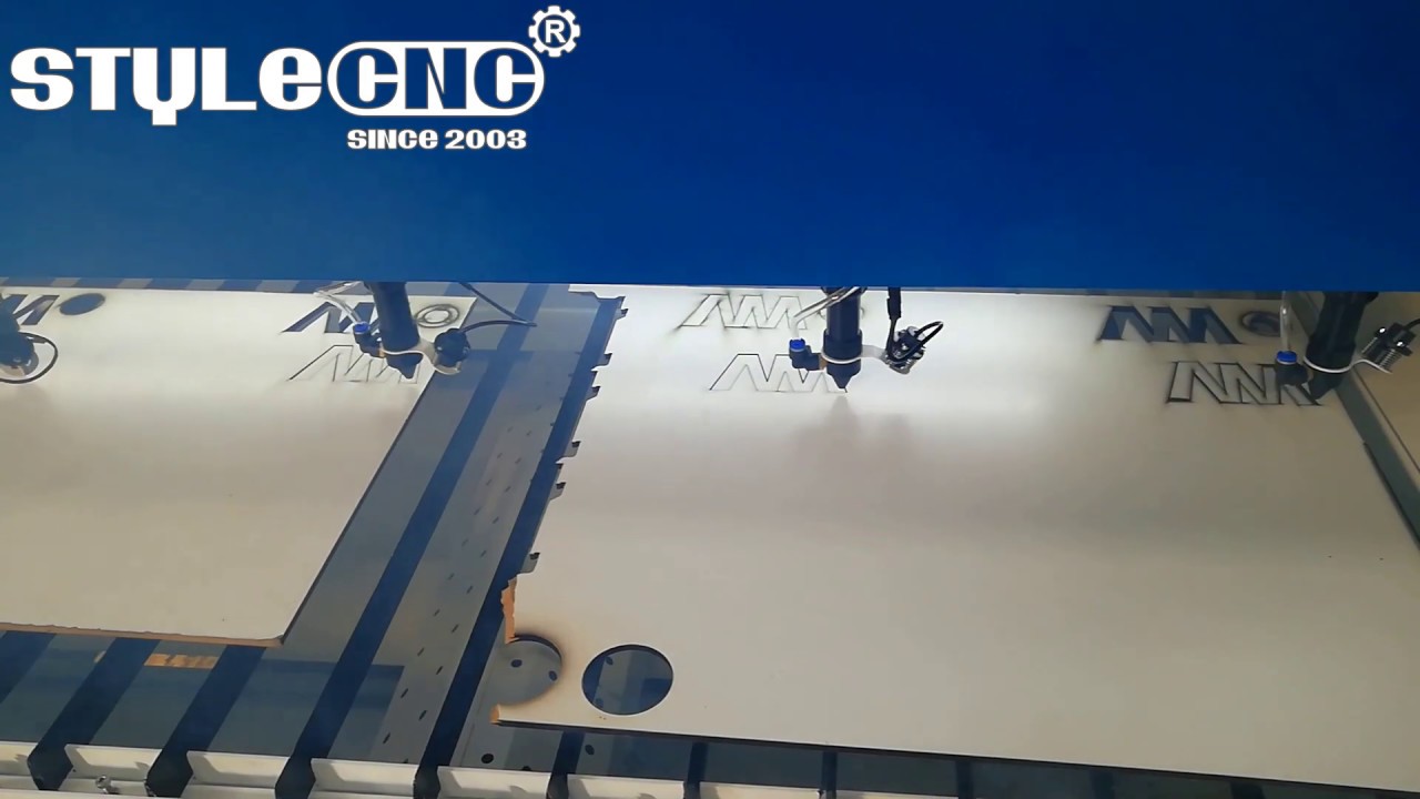 適用于膠合板/中密度纖維板/木材/丙烯酸/紙張的多頭激光切割機